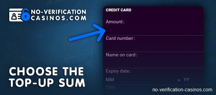 Enter AUD amount when depositing at no kyc casino