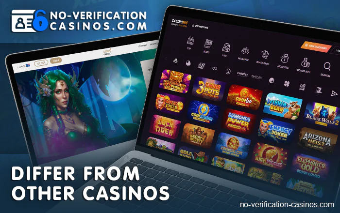 Comparison of no KYC casino with other sites