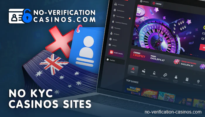 Top no KYC online casinos for Aussie residents