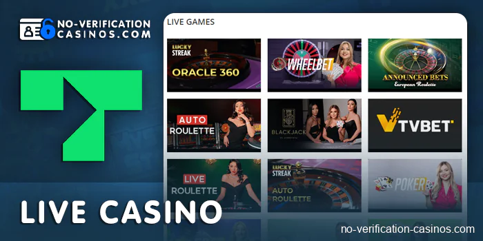 Live games with live dealers at Trustly online casino