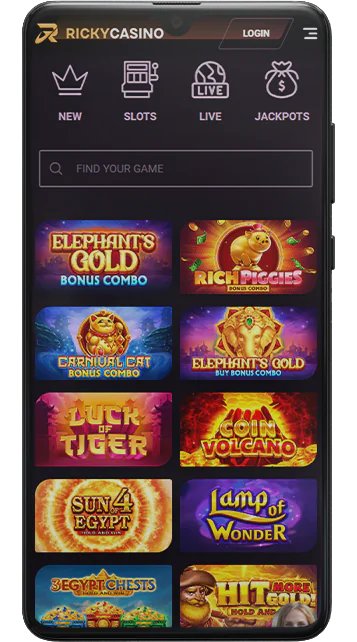 Ricky Casino homepage screenshot