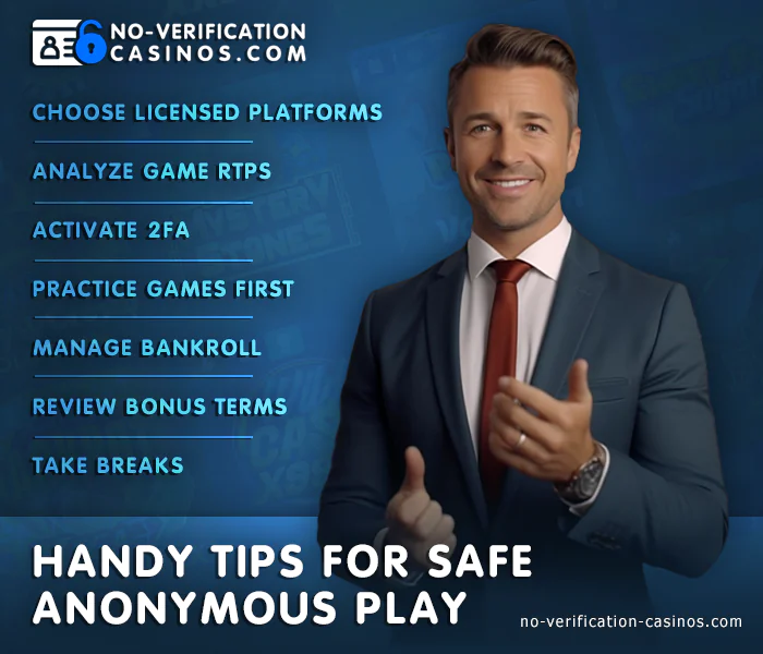 Tips for staying safe in online no verification casinos