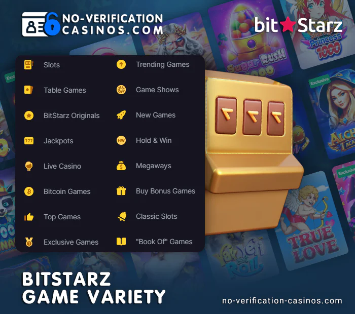 Categories of casino games at BitStarz - more than 4 thousand pokies