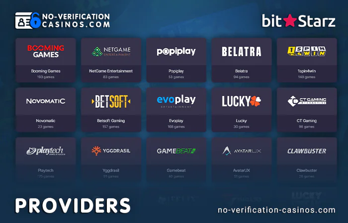 List of online pokies providers at BitStarz