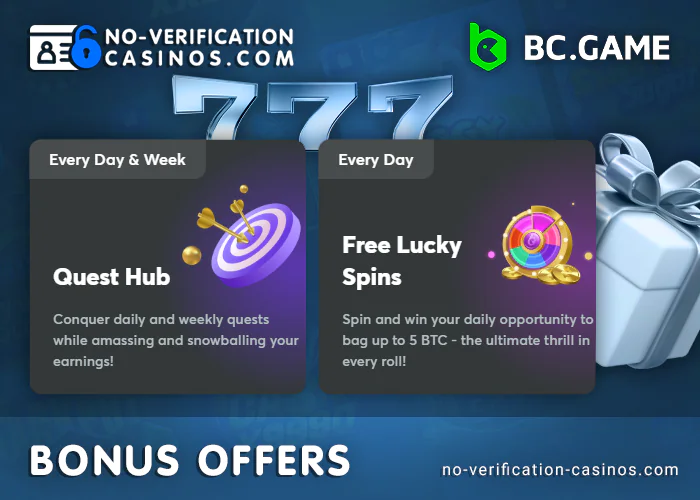 Bonus offers for players from BC.Game Casino