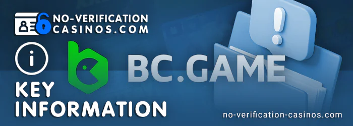Introductory information about BC Game Casino
