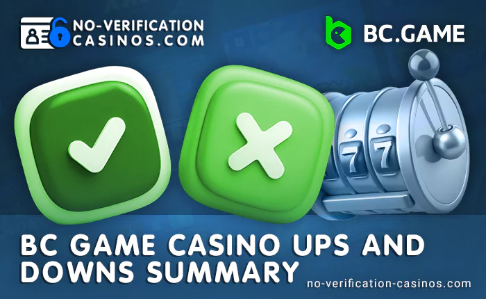 Advantages and disadvantages of playing at BC Game Casino