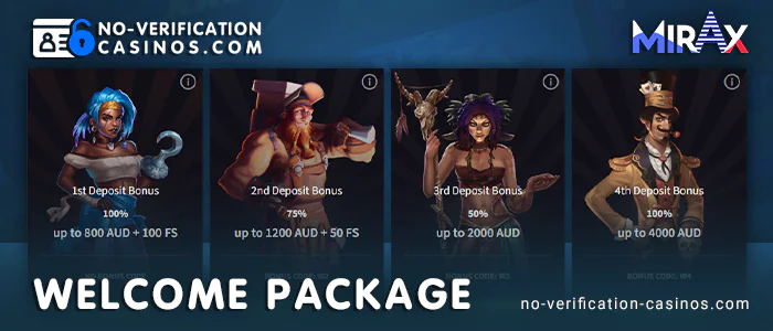 Get Mirax Casino Welcome Bonus