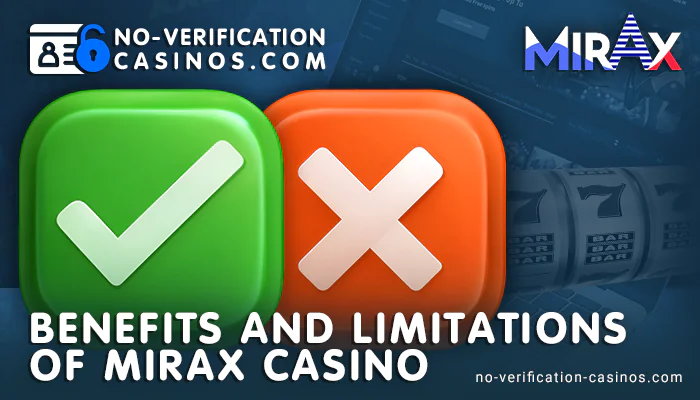 Plus and minus at Mirax Casino