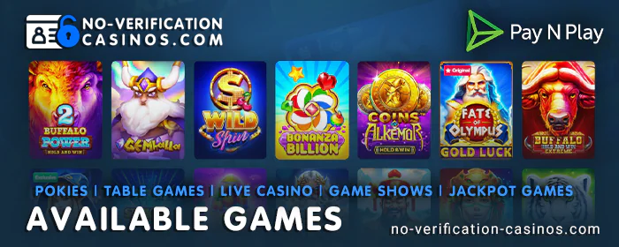 Play online slots at Pay N Play Casino
